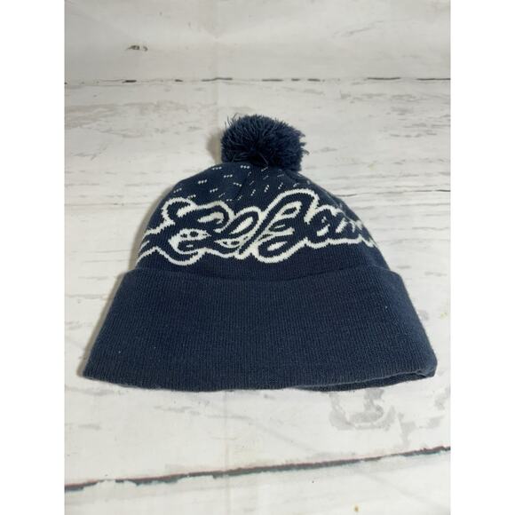 Adults' Unisex Katahdin Pom Hat, L.L.Bean Logo Navy Blue - Picture 1 of 7